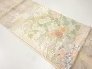 菊模様織出し袋帯